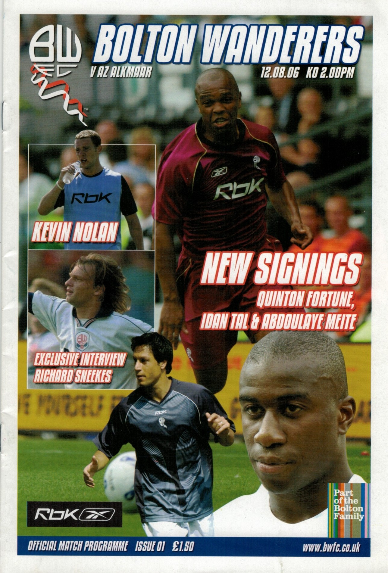 AZ Programma 12-aug-2006 Bolton Wanderers uit
